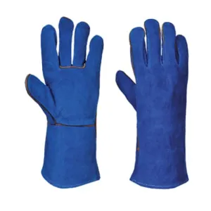 Welders Protective Blue 14" Leather Gauntlet Glove Type A Welding Portwest A510