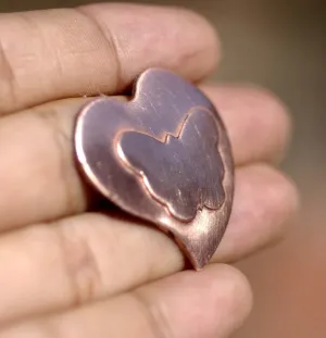 Whimsy Heart Embossed Butterfly Blank Cutout for Enameling Stamping Texturing Metalworking Jewelry Making Blanks