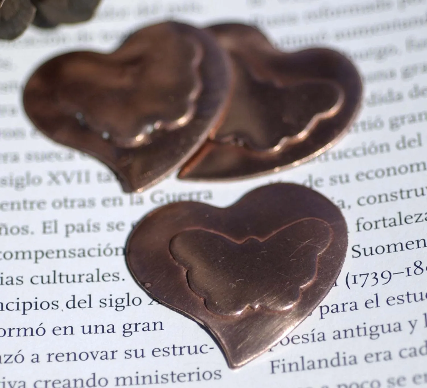 Whimsy Heart Embossed Butterfly Blank Cutout for Enameling Stamping Texturing Metalworking Jewelry Making Blanks