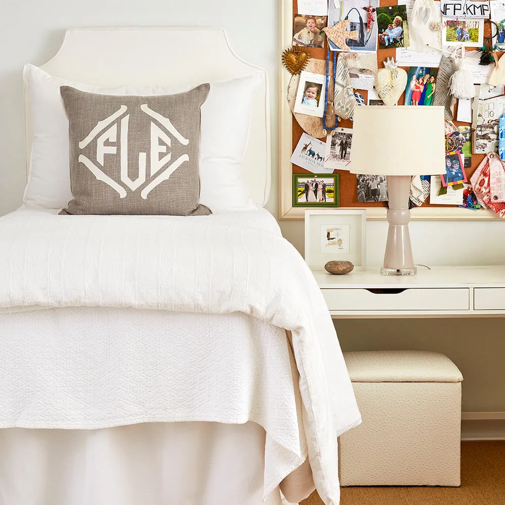 White with White Flange Oversized Pillow