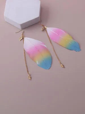 WOMEN'S MULTI COLOR FEATHER EARRINGS
