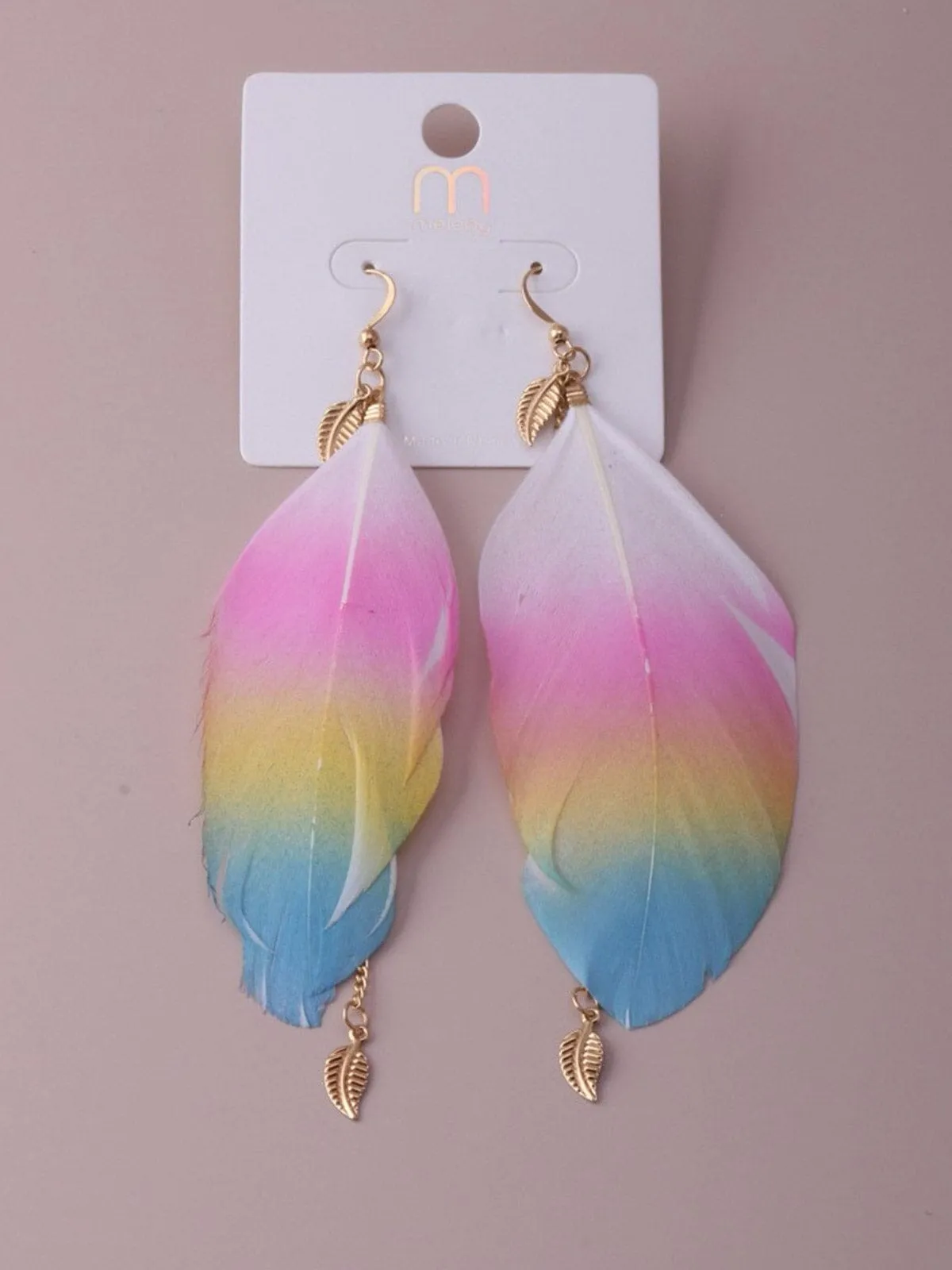 WOMEN'S MULTI COLOR FEATHER EARRINGS