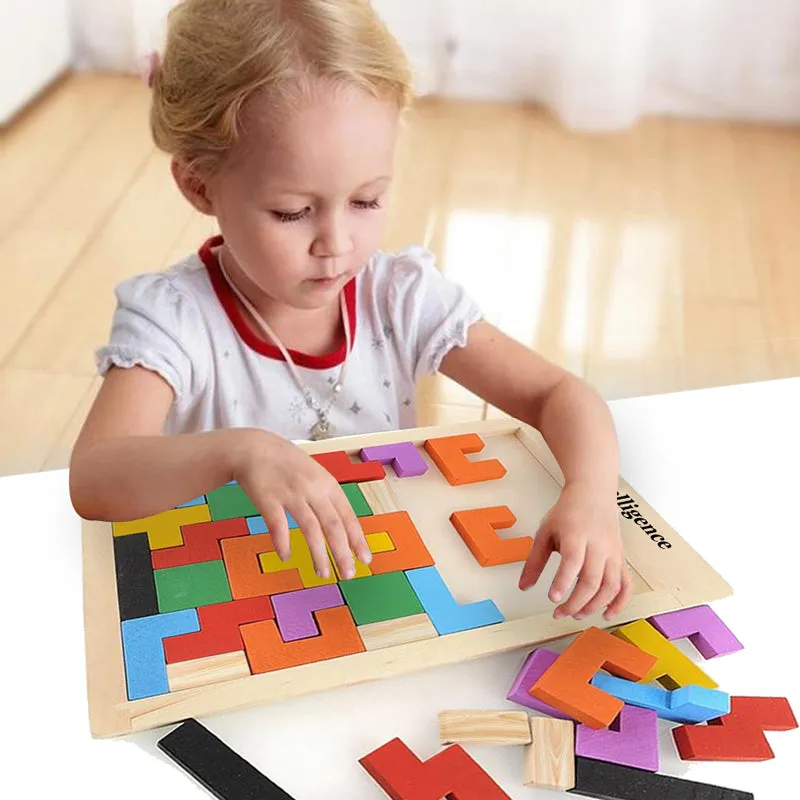 Wooden Multi-Color  Tetris