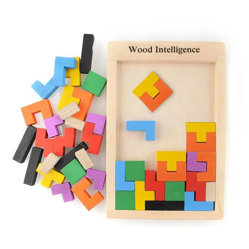 Wooden Multi-Color  Tetris