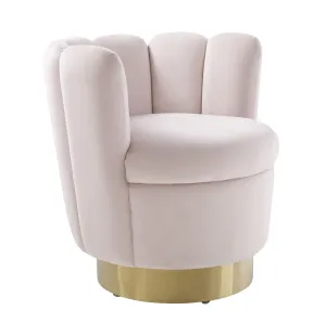YAD BLUSH VELVET PETAL SWIVEL CHAIR