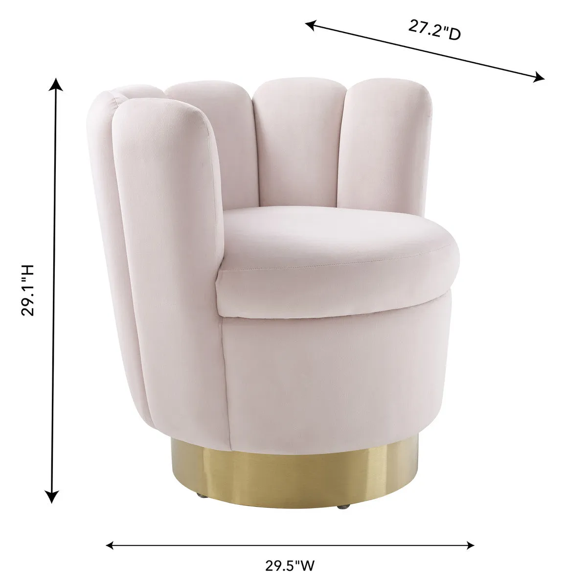 YAD BLUSH VELVET PETAL SWIVEL CHAIR