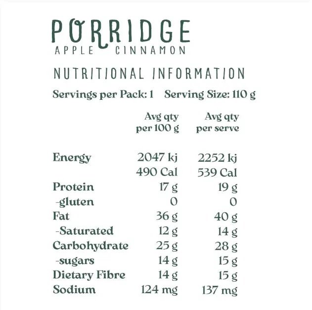 YUM Bushline - Apple Cinnamon Porridge